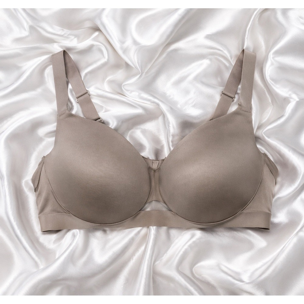 Cacique Lightly Lined Balconette Bra Smooth Cup Beige Nude Size 46DD